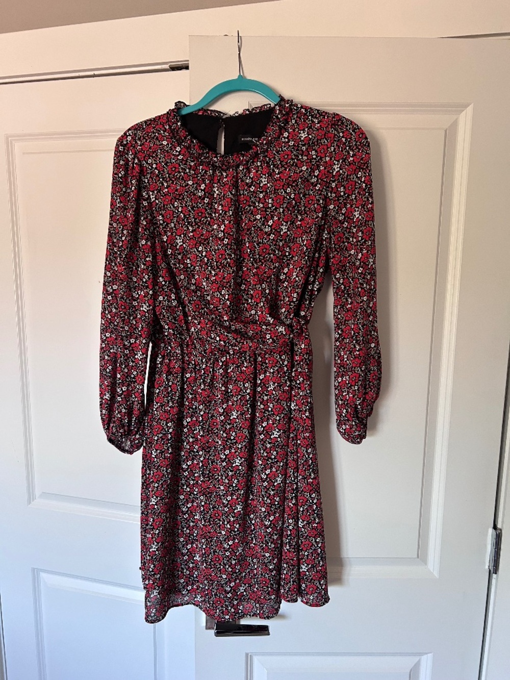 Banana Republic Red Floral Tie-Waist Dress Sz 8